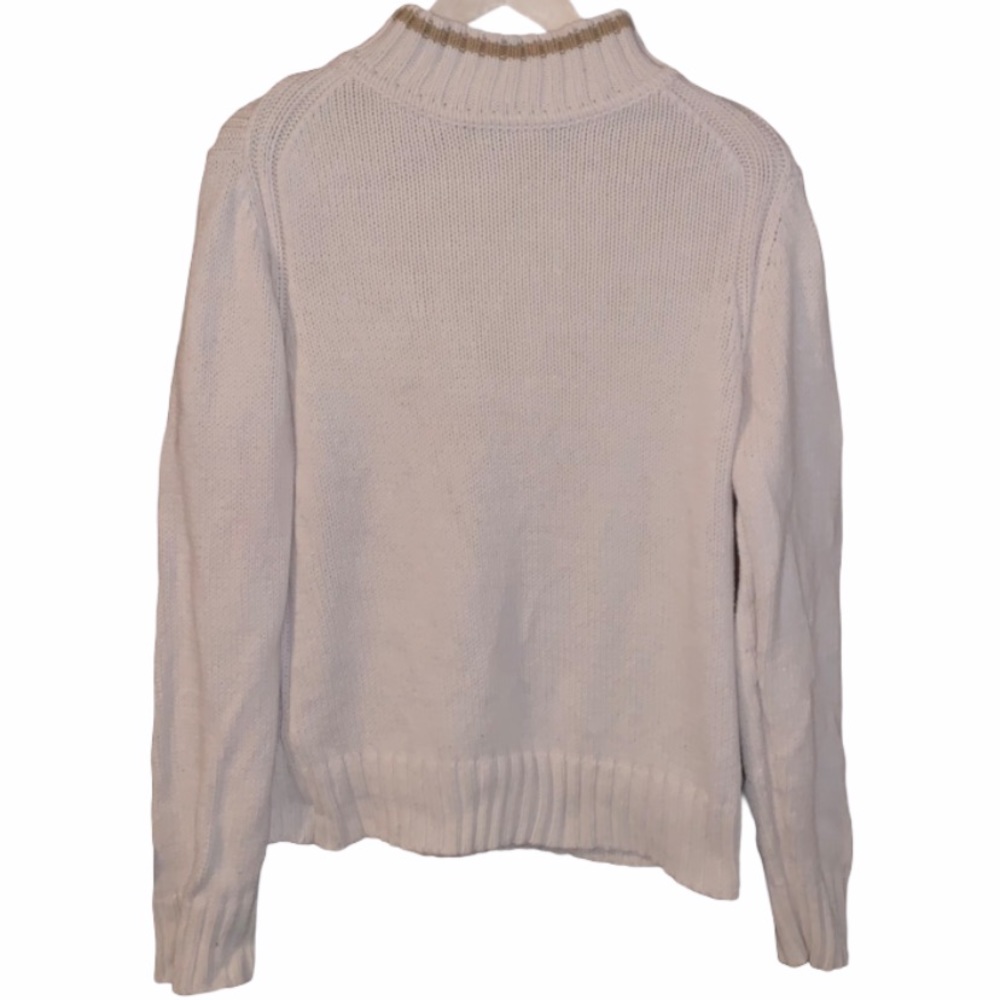 Tommy Hilfiger Off-White Mock Neck Knit Sweater